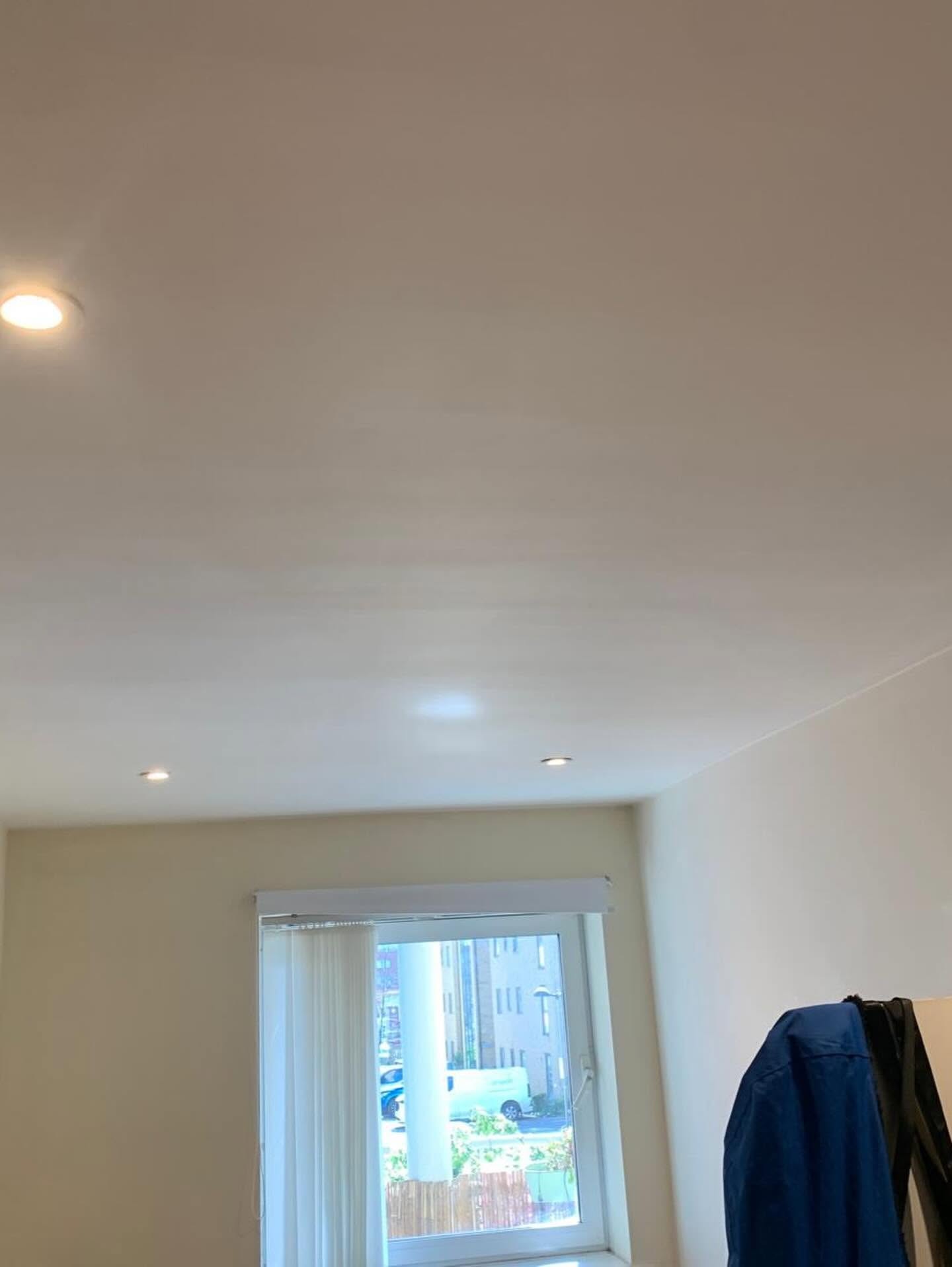 Freshly decorated room with new downlights